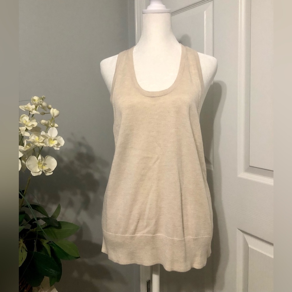 Banana republic, cream, razorback, sweater tank.  Size large, NWT